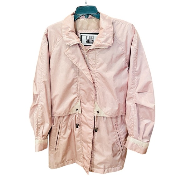 Fleet Street full zip trench coat style windbreaker jacket SZ L pink shimmer - Picture 1 of 11